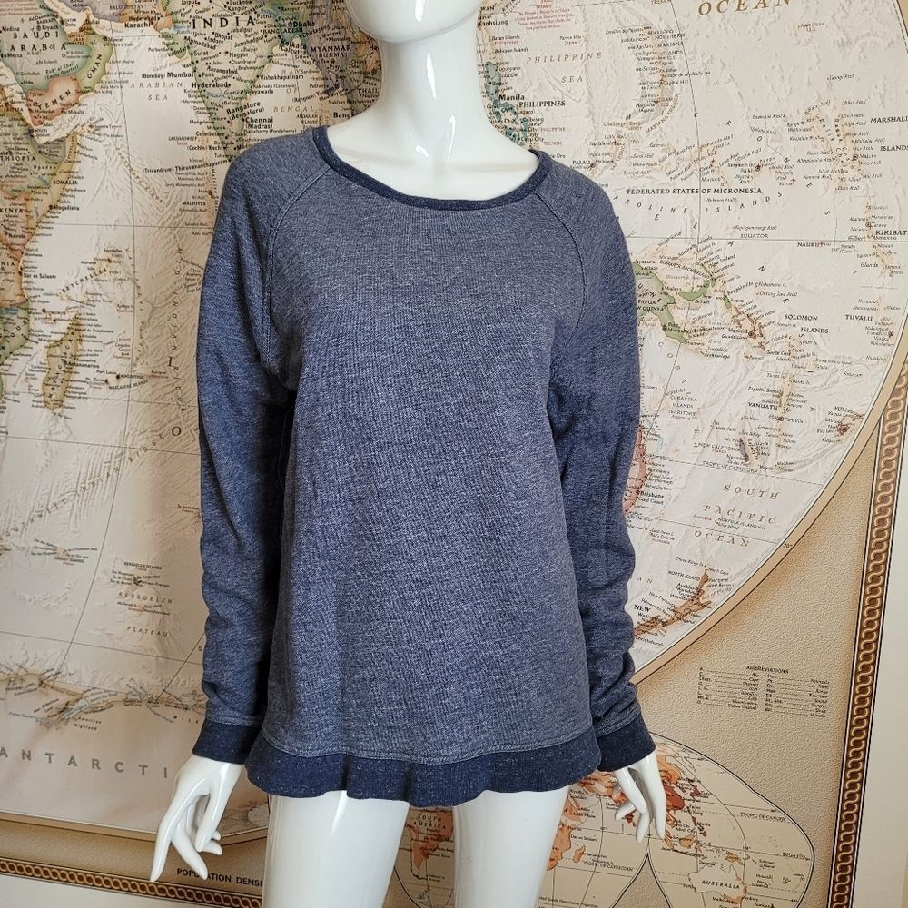 Everlane heather blue sweatshirt crewneck 100% cotton casual nautical coastal M